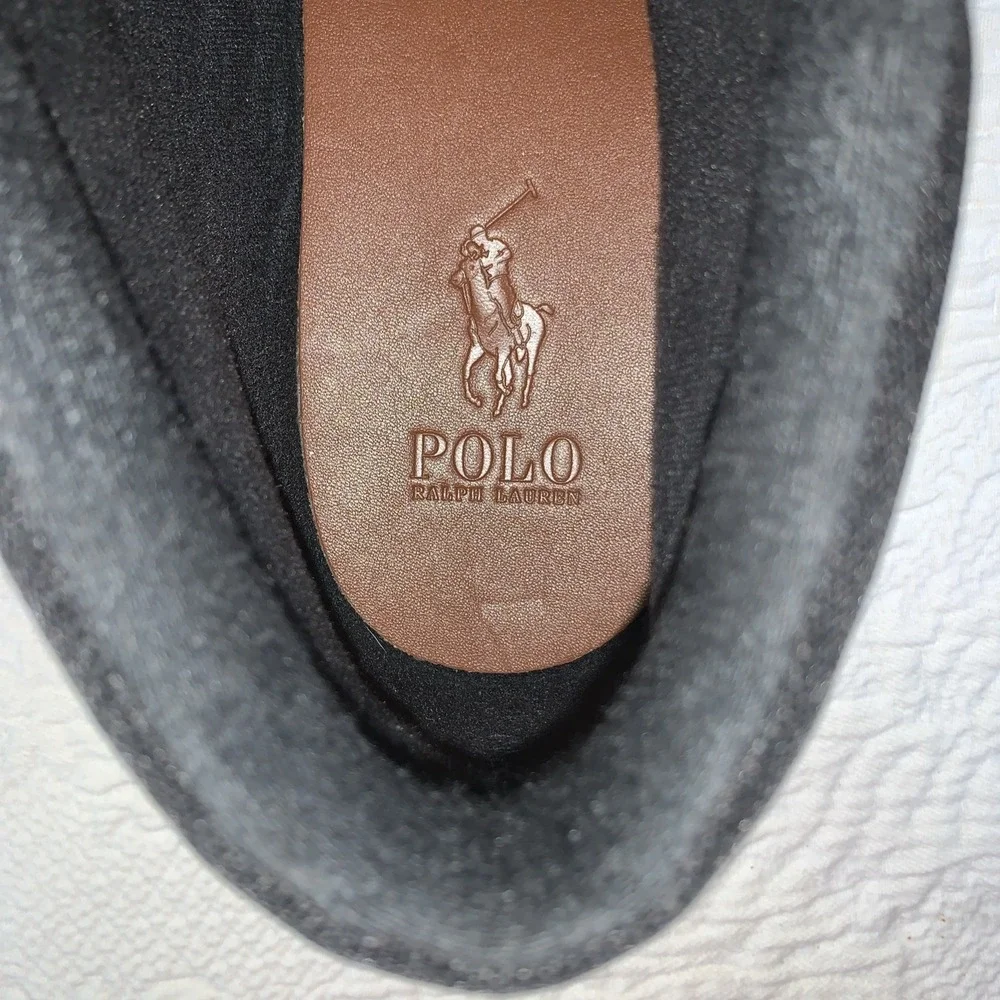 Polo Ralph Lauren Shrunken Sneaker Boot Black Waterproof Leather Shoes Mens 13